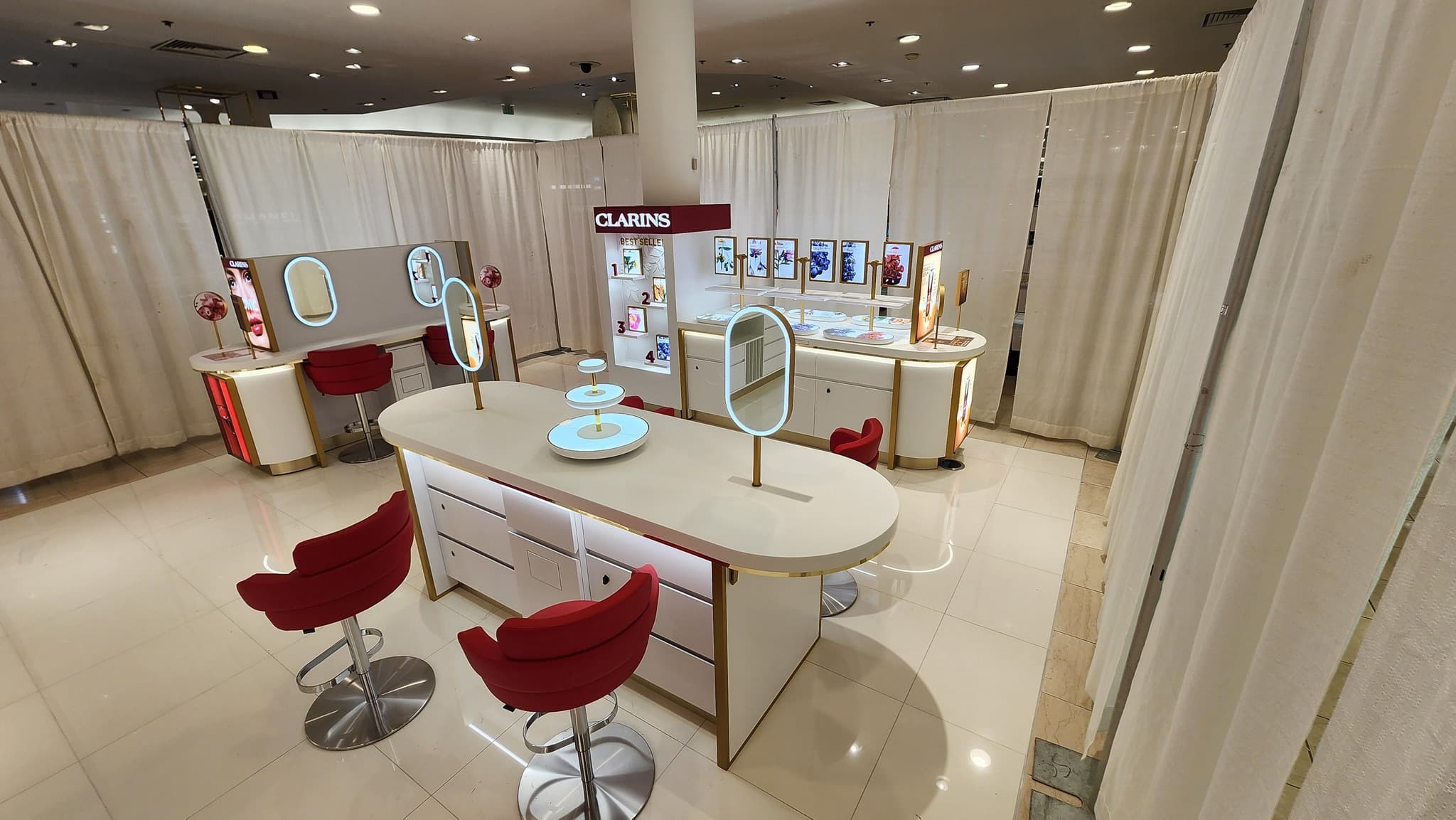 Luxury Beauty Counter Design - Premium Cosmetics Display with LED Integration